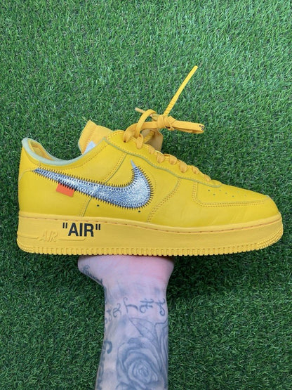 Off White x Nike Air Force 1 Low ICA ' University Gold '  UK 8.5
