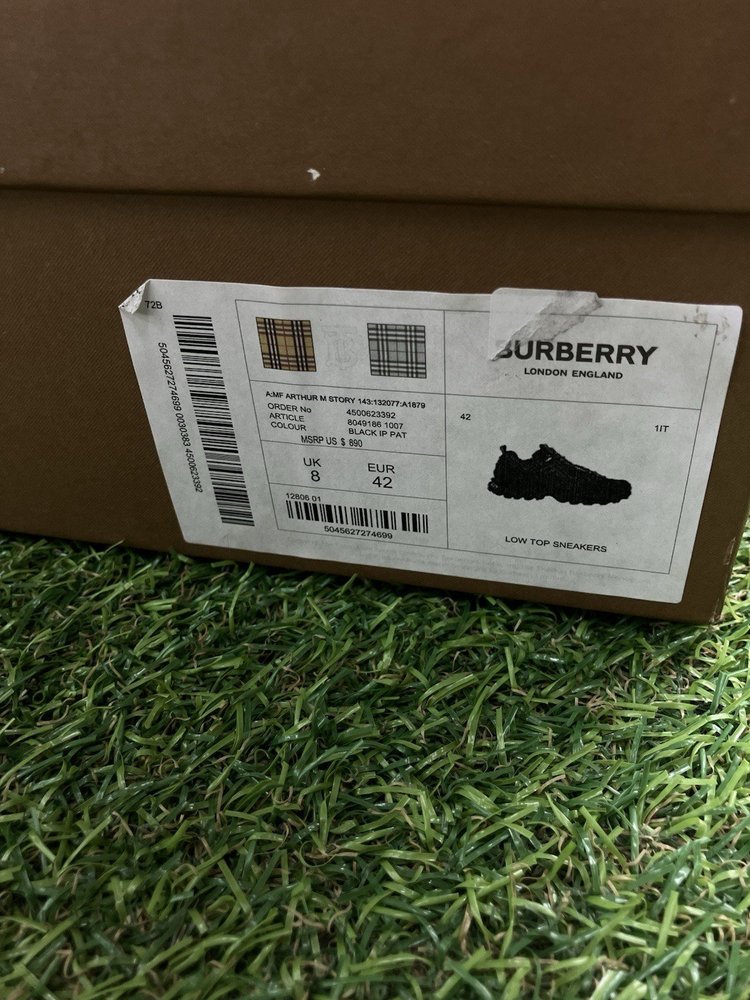 Burberry Arthur Low-Top Sneakers Monogram ' Black ' UK 8