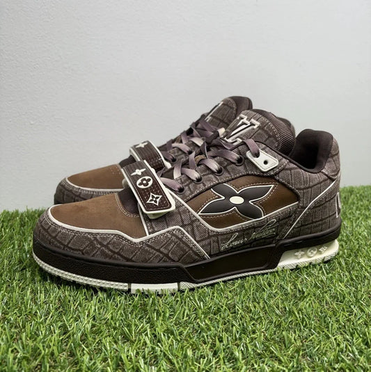 Louis Vuitton Trainer Strap 'Brown Crocodile' UK 8.5