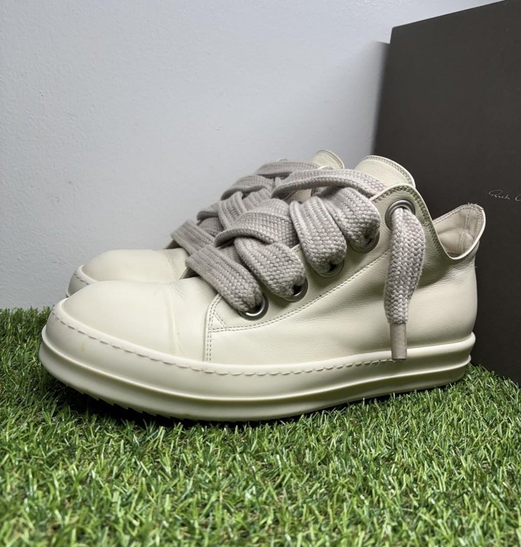 Rick Owens Jumbo Lace Low Lido ‘ Milk ‘ UK 8