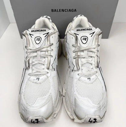 Balenciaga Runner White Distressed Sneakers