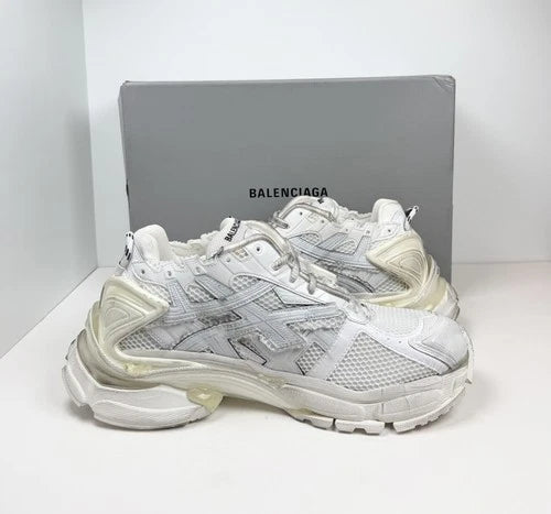 Balenciaga Runner White Distressed Sneakers