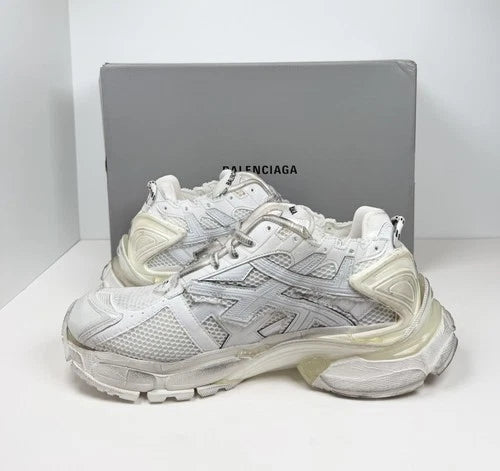 Balenciaga Runner White Distressed Sneakers