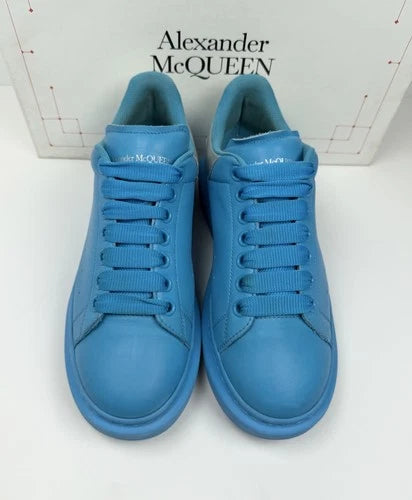 Alexander McQueen Oversized Blue Leather Sneakers