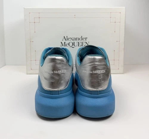 Alexander McQueen Oversized Blue Leather Sneakers