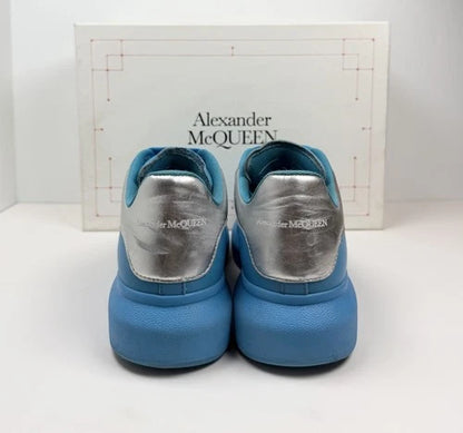 Alexander McQueen Oversized Blue Leather Sneakers
