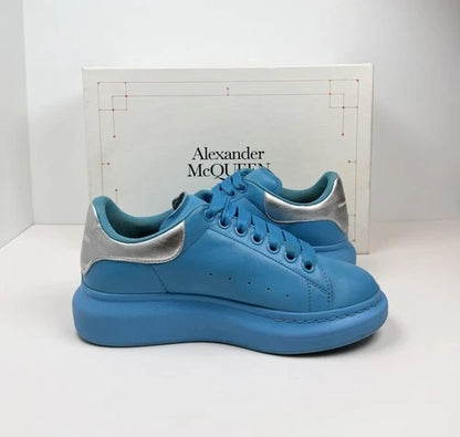 Alexander McQueen Oversized Blue Leather Sneakers