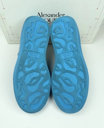 Alexander McQueen Oversized Blue Leather Sneakers
