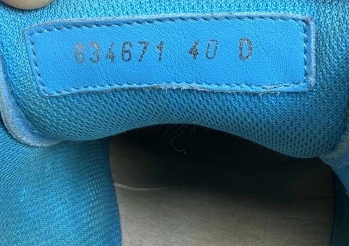 Alexander McQueen Oversized Blue Leather Sneakers