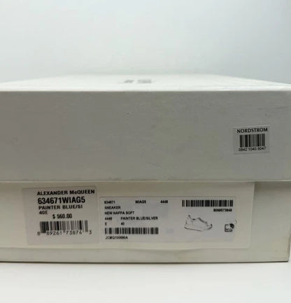 Alexander McQueen Oversized Blue Leather Sneakers