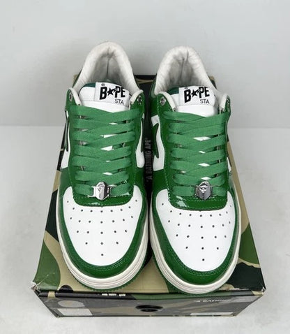 A Bathing Ape Bapesta Patent Leather Green Sneakers