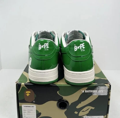 A Bathing Ape Bapesta Patent Leather Green Sneakers