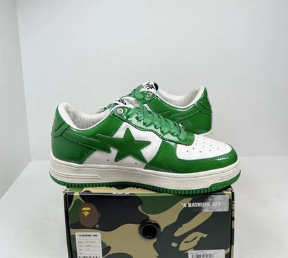 A Bathing Ape Bapesta Patent Leather Green Sneakers