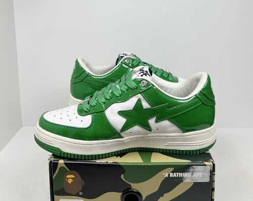 A Bathing Ape Bapesta Patent Leather Green Sneakers