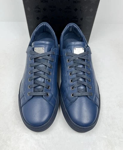 MCM Low Top Leather Navy Blue Sneakers