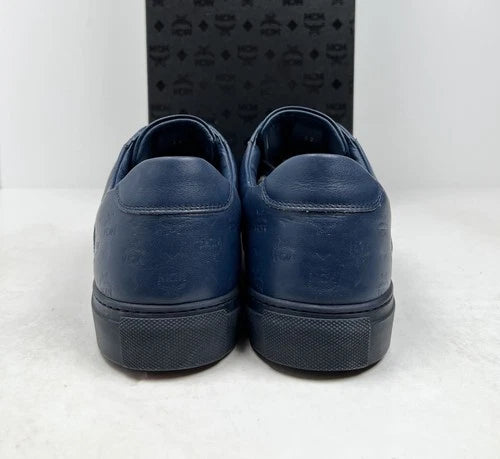 MCM Low Top Leather Navy Blue Sneakers