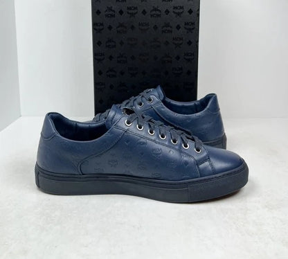 MCM Low Top Leather Navy Blue Sneakers