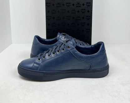 MCM Low Top Leather Navy Blue Sneakers
