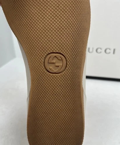 Gucci Rainbow Collar Leather High-Top Sneakers UK 6.5