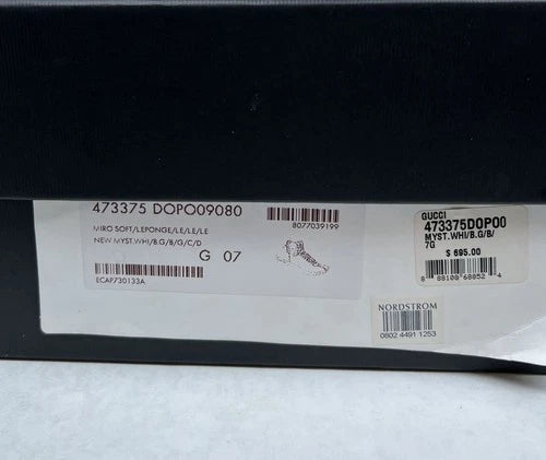 Gucci Rainbow Collar Leather High-Top Sneakers UK 6.5