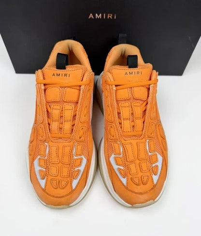 Amiri Bone Runner Orange Suede Sneakers UK 7