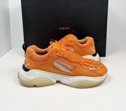 Amiri Bone Runner Orange Suede Sneakers UK 7