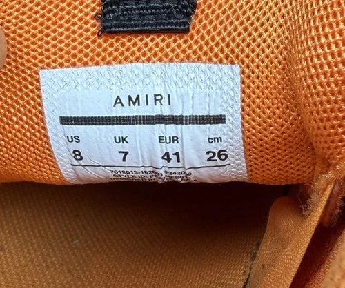 Amiri Bone Runner Orange Suede Sneakers UK 7