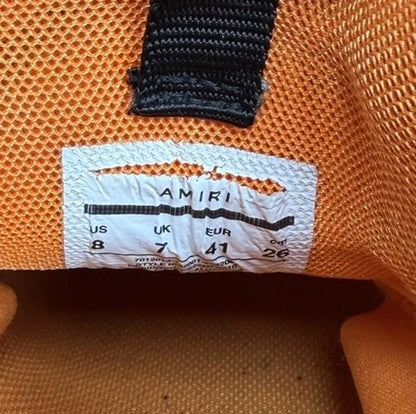 Amiri Bone Runner Orange Suede Sneakers UK 7