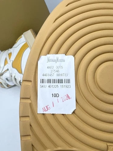 Rhude Yellow Rhecess Leather High Top Sneakers UK 9