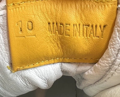 Rhude Yellow Rhecess Leather High Top Sneakers UK 9