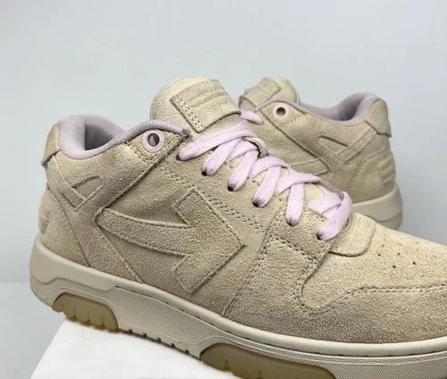 Off-White Out Of Office Beige Suede Sneakers UK 7