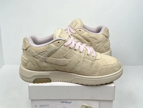 Off-White Out Of Office Beige Suede Sneakers UK 7