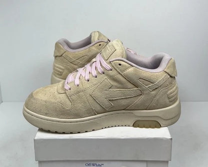 Off-White Out Of Office Beige Suede Sneakers UK 7