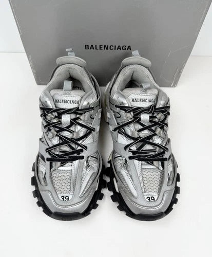 Balenciaga Track Metallic Silver Sneakers